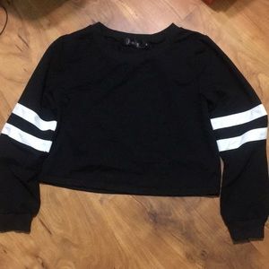 Black Striped Long Sleeve Top